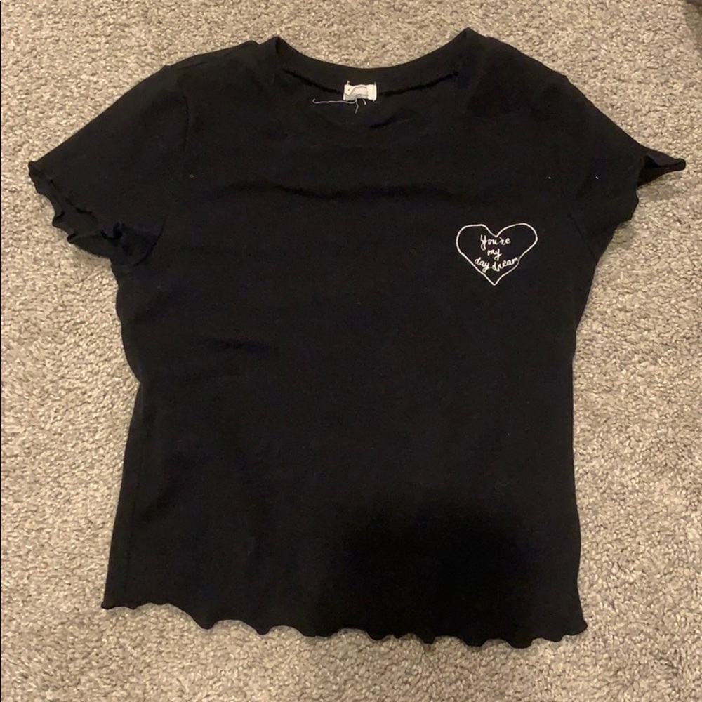 Black Crop Top With Graphic